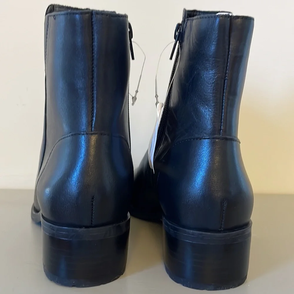 David Tate Black Leather Chelsea-Ankle Boots
